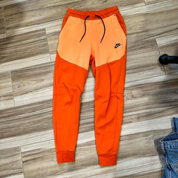 Nike Tech Fleece Men's Orange Joggers - Picture 1 of 5